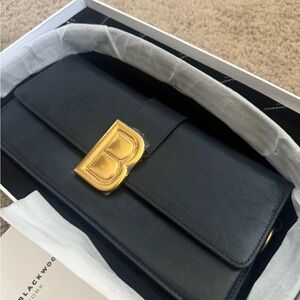 Brandon Blackwood Navy Bag with Gold Detail